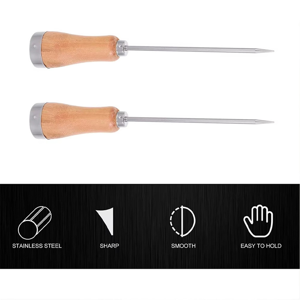 21 ซม.สแตนเลสสตีลเบรกเกอร์น้ําแข็งไม้ Handle Ice Pick Punch Crusher Icing Breaker เครื่องมือห้องครัว - รูปที่ 4