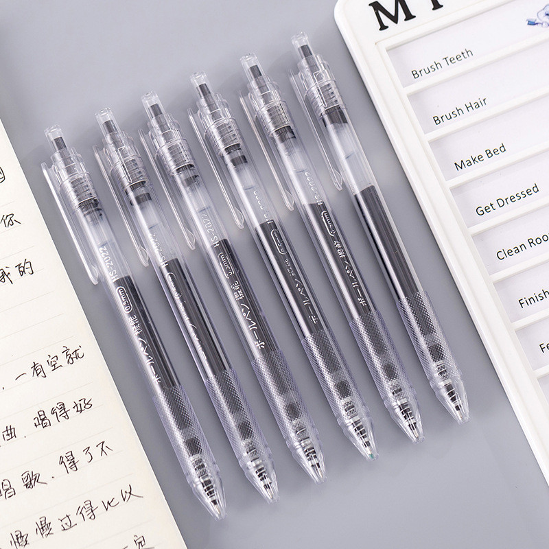 โปร่งใสความจุขนาดใหญ่แห้งเร็วกดปากกาเป็นกลาง 0.5 สีดําเขียนเรียบ ราคา ถูกที่สุด ดีลบีเคเค แกลเลอรีภาพที่ 8