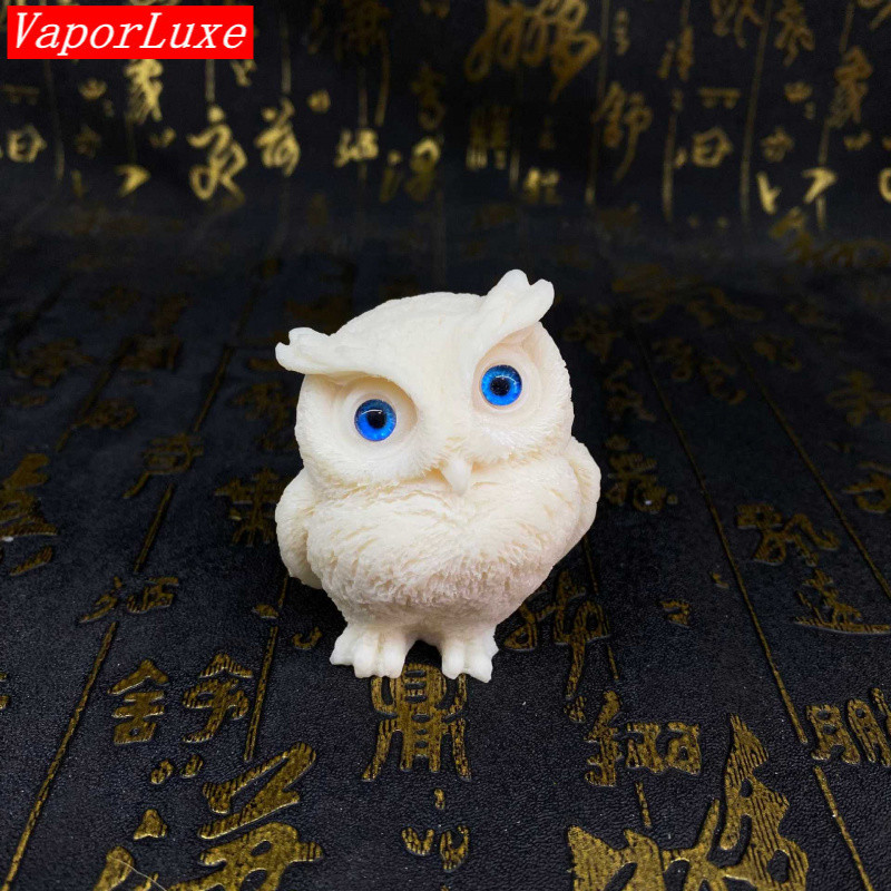 VaporLuxe Corozo ประติมากรรมนกฮูกเมล็ด 6x5.2x4.5ซม. | Halal-Certified Dashboard & Desktop Decor | สิ