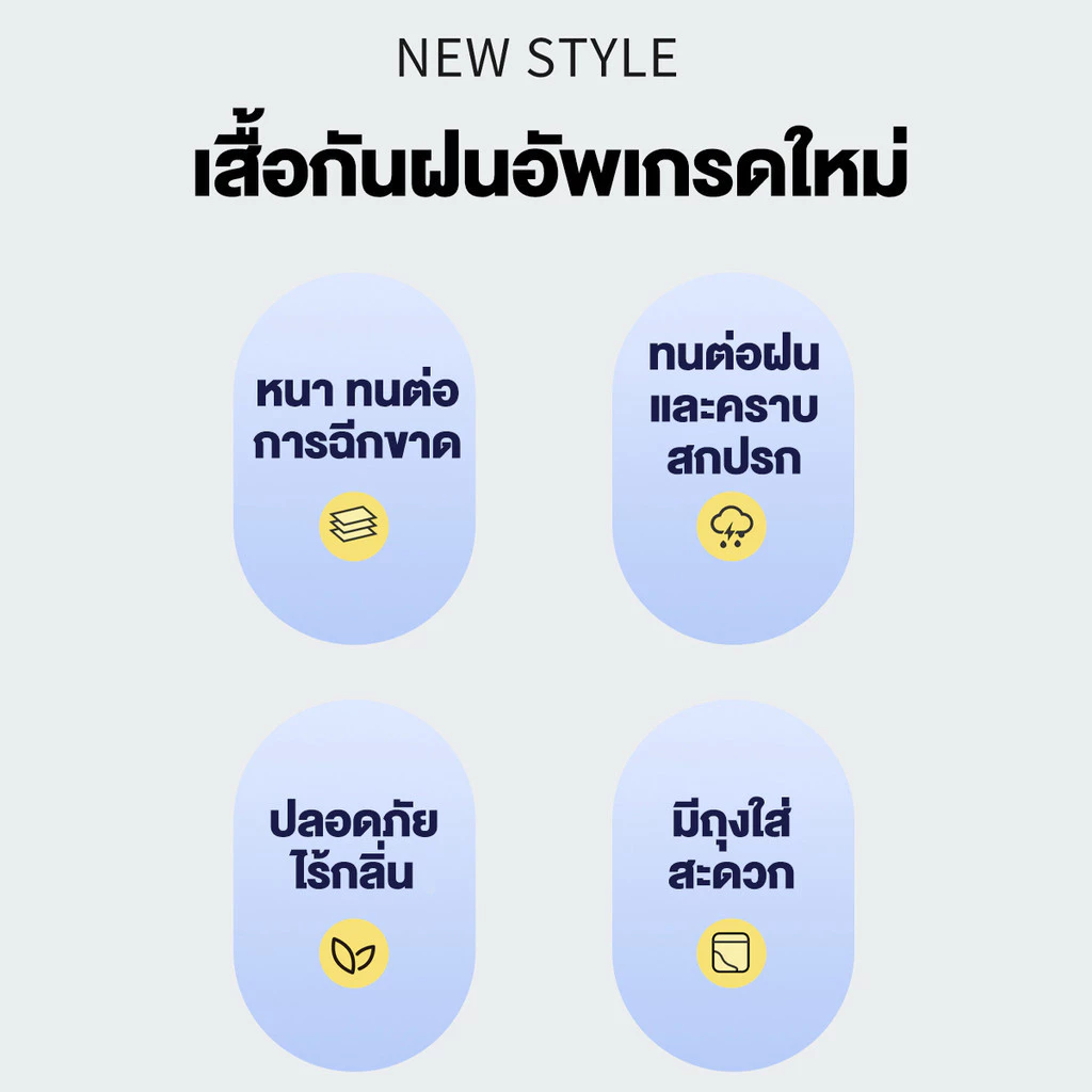 เสื้อกันฝน 2in1 วัสดุ EVA หนา กันน้ำ thumbnail 9