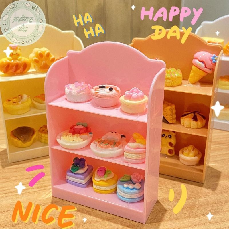 PUSKY 1:12 Dollhouse Miniature ซูเปอร์มาร์เก็ตชั้นวางขาตั้งจอแสดงผลชั้นเก็บฉากตกแต่งตุ๊กตา House อุปกรณ์เสริม TH - รูปที่ 5