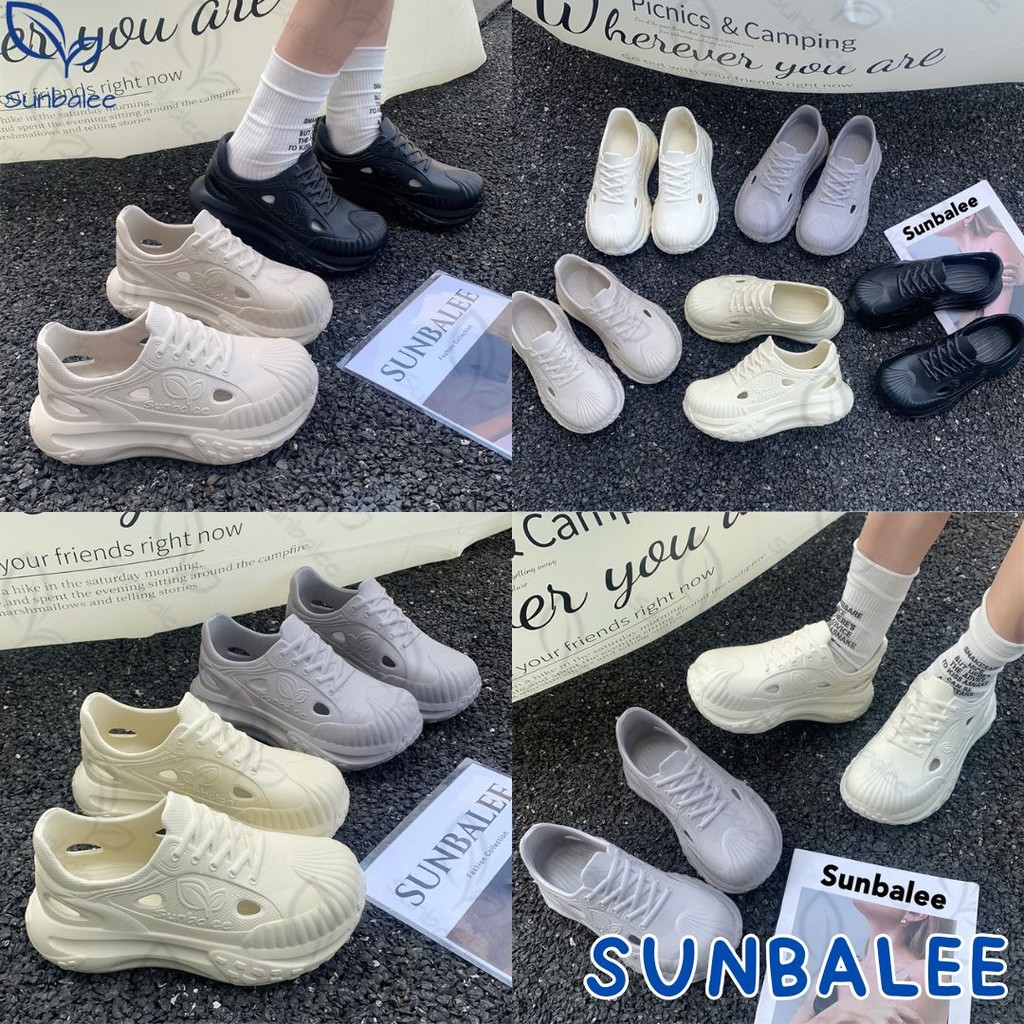SUNBALEE 👾 SBBL รองเท้าหุ้มส้นแบบสวม เสริมส้นต่ำ รองเท้ายางทรงผ้าใบ วัสดุยาง EVA นิ่มใส่สบาย สินค้าพร้อมส่ง