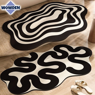 พร้อมส่ง พรม พรมปูพื้น รูปแบบเรขาคณิต ดูดซับน้ำ มีกันลื่น แห…