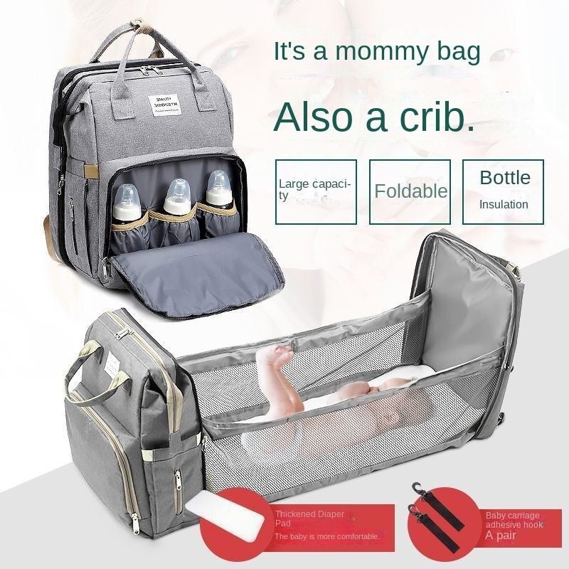 [SG Lucky Store][SG Stock]Mummy bag Baby bag Multifunctional Portable stroller bag with Folding Bed 