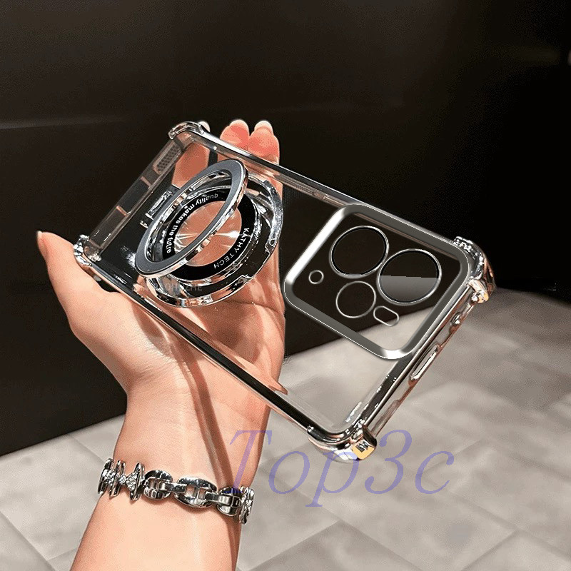 เคส Realme 14 5G/14Pro Plus/13Pro+/9Pro +/8/5/5i/C3/6i/C75/C63/C61/C55/C53/C51 สไตล์วงเล็บถุงลมนิรภัยAnti Dropเคสโทรศัพท์โปร่งใสCDSJ