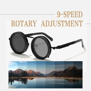 ENEXANDERJP แว่นตาลดแสงแบบปรับได้, UV400 ND Filter แว่นกันแดดโพลาไรซ์, แฟชั่น 9 ระดับ ND2-400 ขับรถแว่นตา