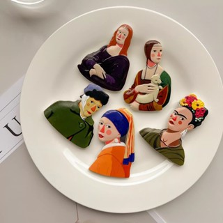 สร้างสรรค์แม่เหล็กติดตู้เย็นศิลปะภาพวาดแวนโก๊ะโมนาลิซ่าภาพวา…