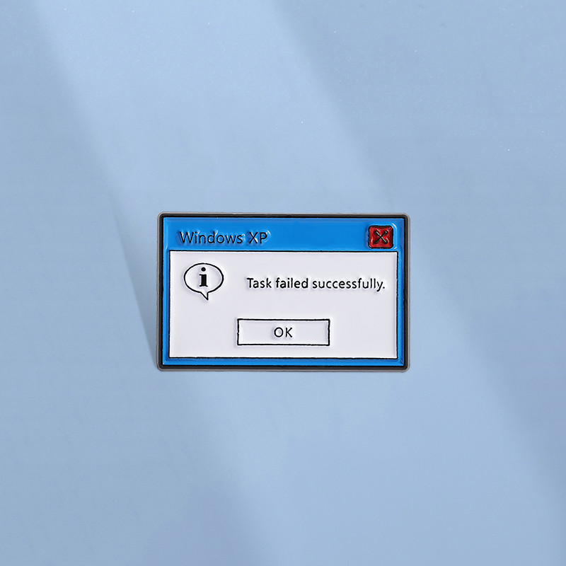 Creative Windows XP เคลือบ Pin การ์ตูนข้อความเข็มกลัดป้ายอุปกรณ์เสริมของขวัญสําหรับเพื่อน