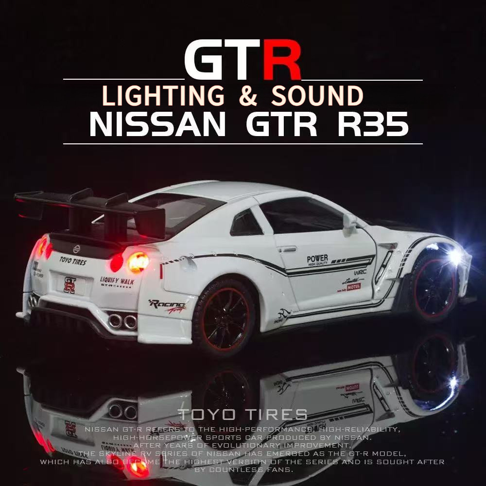 1:32 JDM Nissan GTR R35 โมเดลรถของเล่นเด็กของเล่นเด็กของเล่นเด็ก