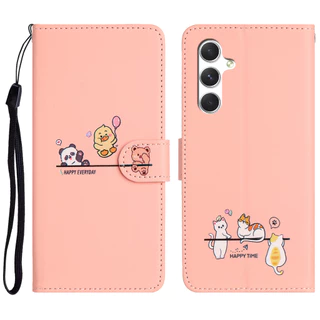 เคส Case for Samsung Galaxy A17 A27 A37 A57 A07 A06 A16 A26 A36 A56 A15 A25 A35 A55 A14 A34 A54 A13 A23 A33 A53 A52 5G A04 A04s เคสโทรศัพท์หนังฝาพับพร้อมช่องใส่บัตรสําหรับ Cartoon Wallet PU Leather Cover With Card Slots Soft TPU Shell Strap DWLY