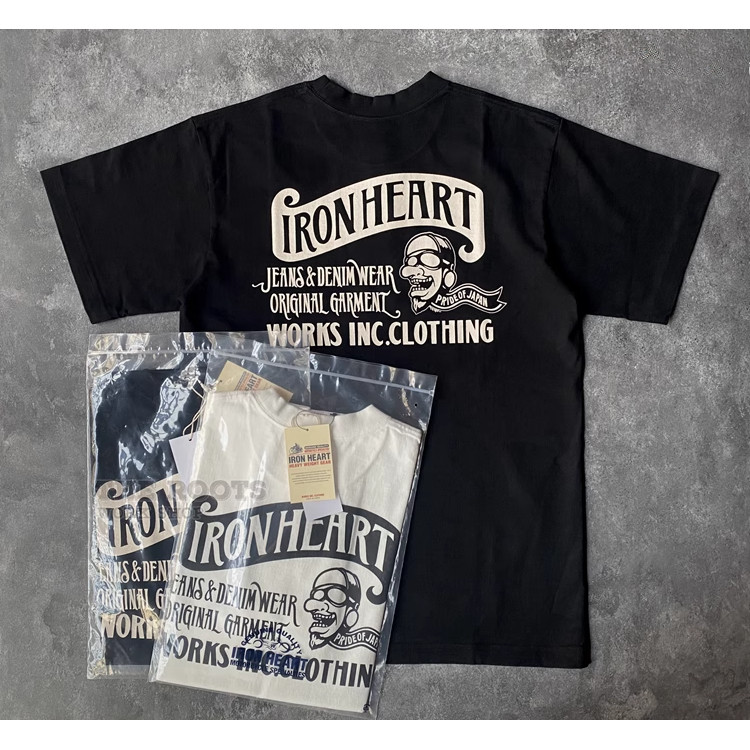 เสื้อยืดแขนสั้นพิมพ์ลาย IRON HEART ของผู้หญิง 100%