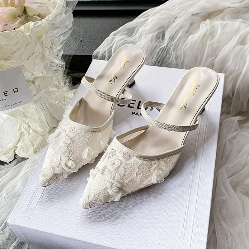 รองเท้าแตะผู้หญิงรองเท้าแตะ 2025 รองเท้าแตะส้นสูงสไตล์ใหม่ผู้หญิงขนาดบวก 41