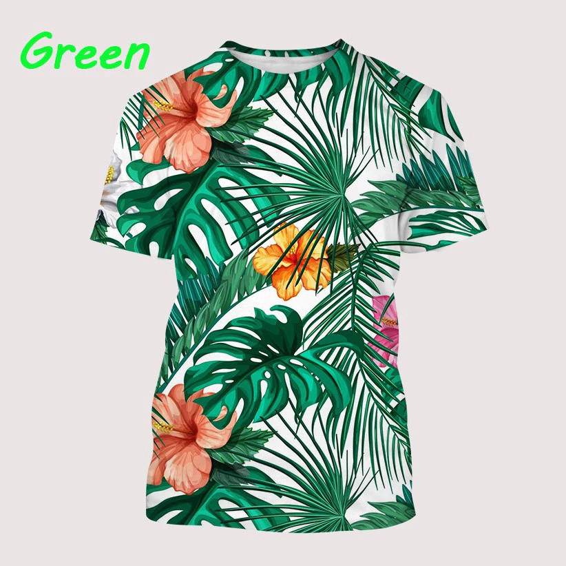 เสื้อลายแขนสั้นผู้ชาย ลายพิมพ์ดอกไม้น่ารัก เสื้อยืดสำหรับใส่ลำลอง thumbnail 4