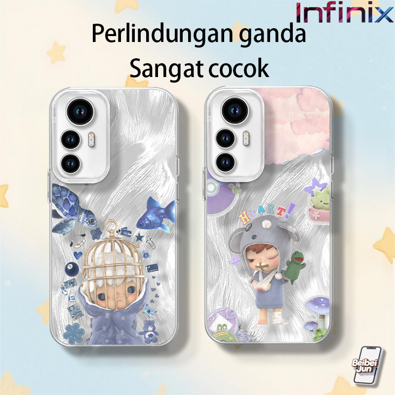 IP ยอดนิยม "Pop Mart "Hirono ตุ๊กตาผู้เล่นสําหรับ INFINIX SMART 6 7 8 9 10 30i Hot 40 Pro Play Tecno