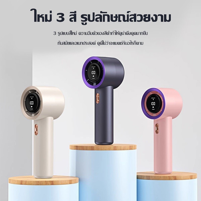 พัดลมพกพา Turbo รอบสูง ชาร์จ USB พัดลมมือถือ ทํางานเงียบ Digital Display มือถือพัดลมขนาดเล็ก ปรับระดับได้ 199 ระดับ - รูปที่ 5