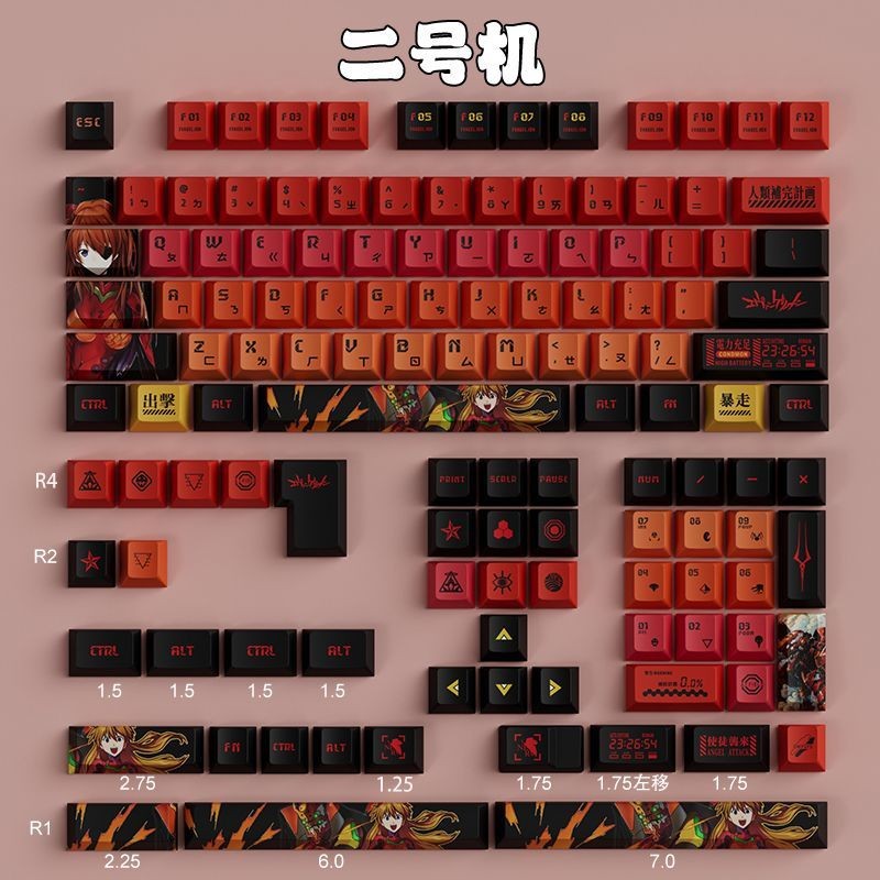PBT Keycap เชอร์รี่การ์ตูนอะนิเมะ 2D การ์ตูน Dye Sublimation Keycap Cross บุคลิกภาพ Creative Adapt ถ