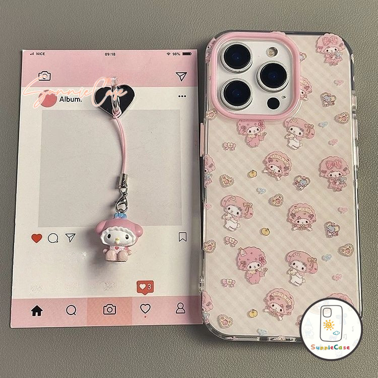 เคสไอโฟน11 Melody สำหรับ IPhone 16 15 11 13 12 14 Pro Max 7Plus 8Plus XR X XS Max 7 8 Plus SE การ์ตูนและเรียบง่าย เคส