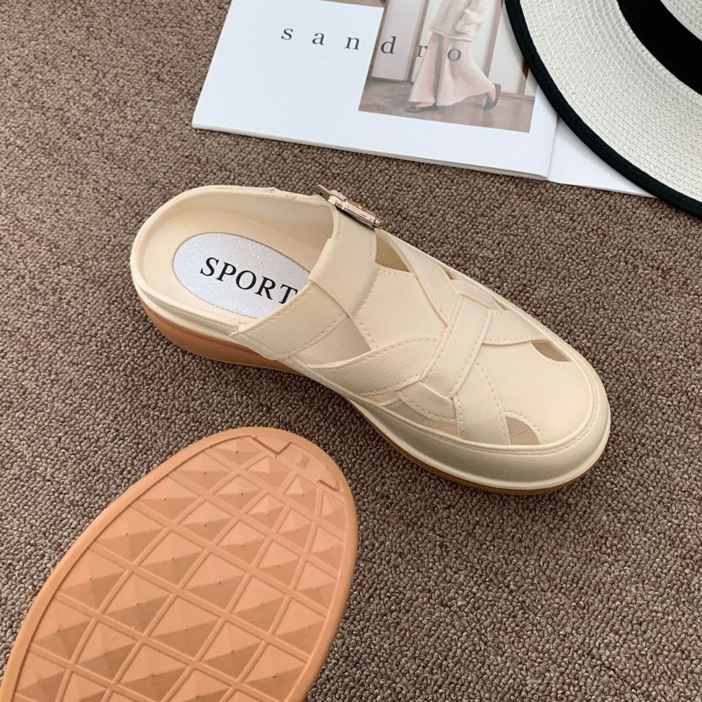 รองเท้าผู้หญิง เสริมส้น5ซม. รองเท้าแฟชั่นสไตล์เกาหลี กันลื่อน พื้นนุ่ม EVA สวมใส่สบาย - รูปที่ 6