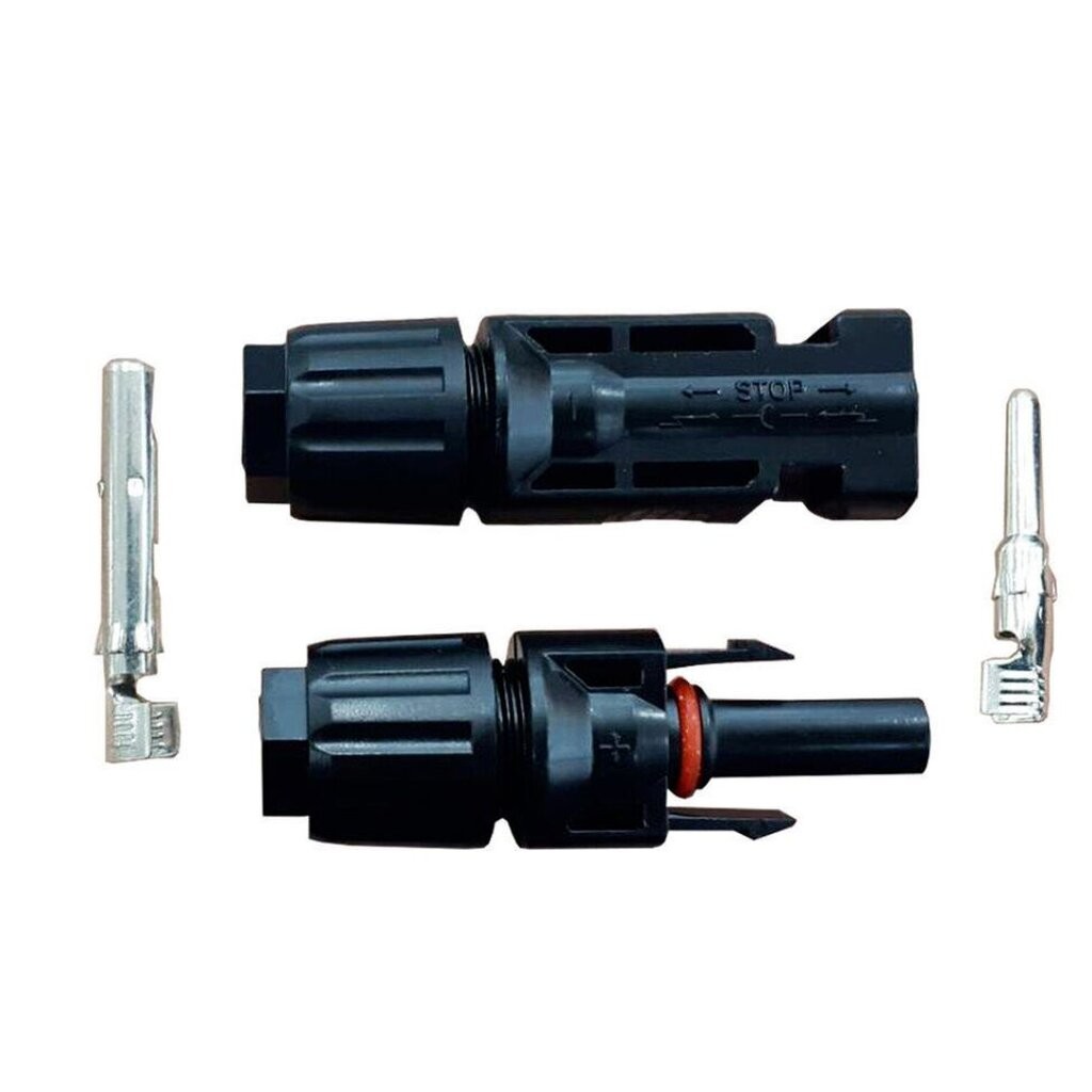 Connecter MC4 หัวต่อเข้าสายไฟ (1 คู่) สำหรับงานโซล่าเซลล์ หัวต่อเข้ากับสายแผงโซล่าเซลล์