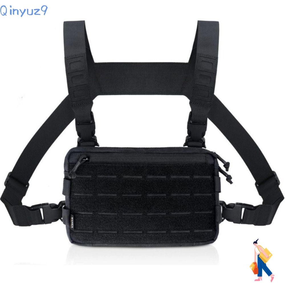 QINYUZ9 Hip-hop Streetwearกระเป๋าเป้สะพายหลัง,สวมใส่EDC Men Chest Bag,แถบสะท้อนแสงหลายกระเป๋าไนลอน Chest Rigกระเป๋าเดินป่า