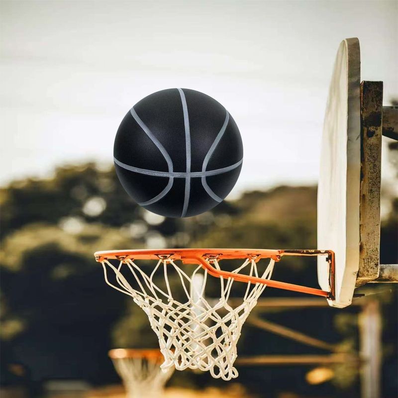 เบอร์ 7 Silent Ball Black High-Elastic Basketball Standard No. 7 แร็กเก็ตบอลบอลแข็งบาสเกตบอลไม่มีตะกรันบาสเกตบอลของเล่นฉบับที่ 7 Silent Ball Black High Sexyity Ball Standard 7