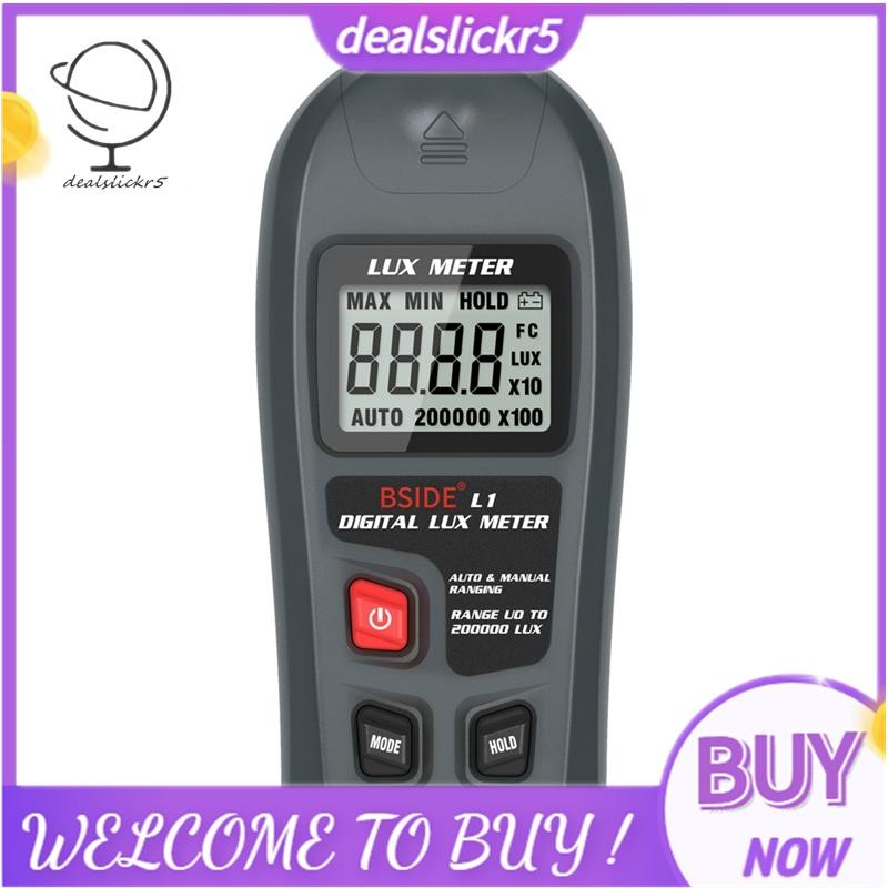 L1 Lux Meter Digital Illuminometer 0-200,000lux LCD Pocket Light Meter Lux/FC วัดเครื่องทดสอบ Sensor