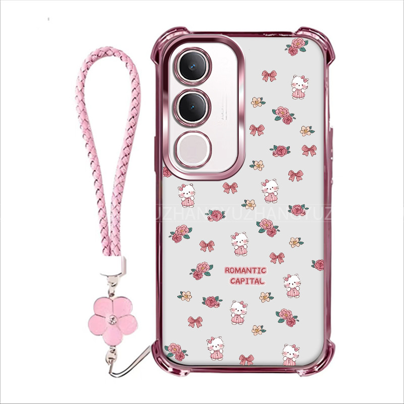 Free lanyardCasing VIVO Y31D Y21D Y19S Y100 Y200 5G V40 Lite 4G เคสโทรศัพท์สําหรับใหม่ซิลิโคนสี่มุมป้องกันการตก HDM