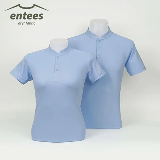 เสื้อคอจีน Micro Plus สีฟ้าอ่อน