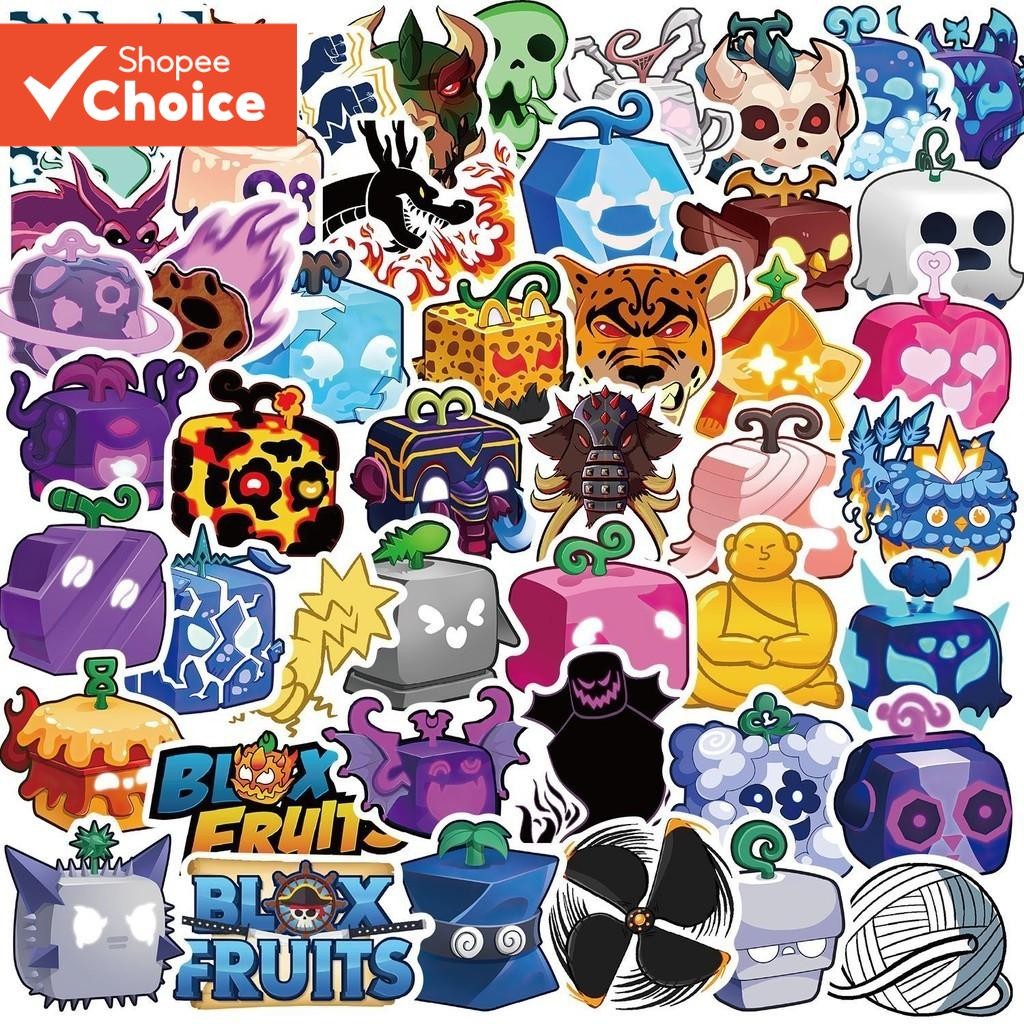 Blox Fruits Game Stickers 60/50pcs Waterproof Graffiti Decals สําหรับแล็ปท็อป,กระเป๋าเดินทาง,โทรศัพท์,โน้ตบุ๊ค