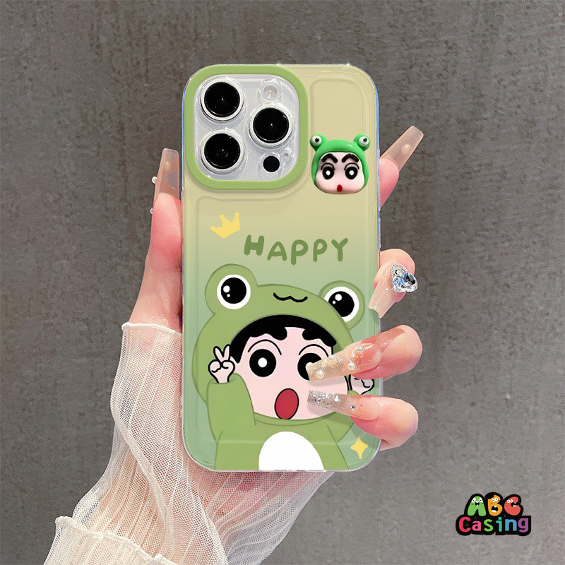 เคสโทรศัพท์สำหรับ IPhone 17 11 13 14 12 16 15 Pro Max 15 14 8 7 16 Plus XS Max XR X SE 2020 เคสเครยอนชินจังสุดสร้างสรรค์