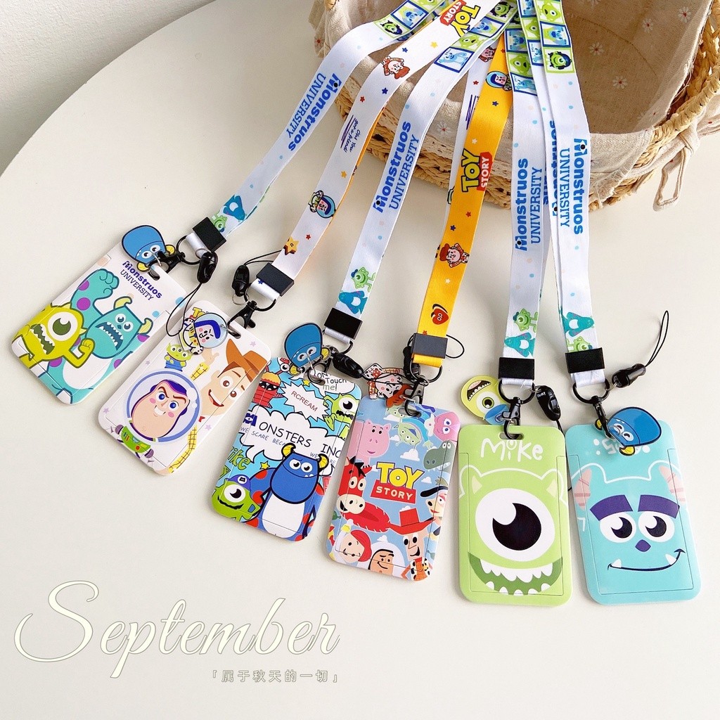 Name Tags ที่ใส่บัตรลายการ์ตูน พร้อม สายคล้องคอลายการ์ตูน ลาย Disney Monster University Card Holder