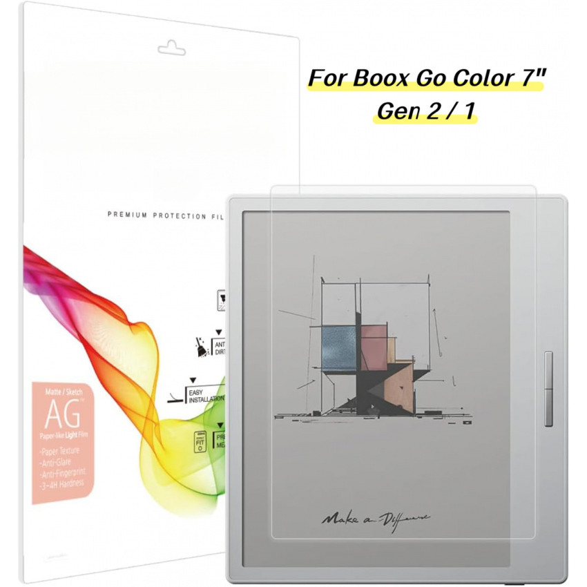 ฟิล์มกันรอยหน้าจอสำหรับ Onyx Boox Go Color 7 สีขาว ฟิล์มเคลือบด้านกันแสงสะท้อนสำหรับแท็บเล็ต Onyx Boox Go Color 7 (Gen II/Gen I) ขนาด 7 นิ้ว