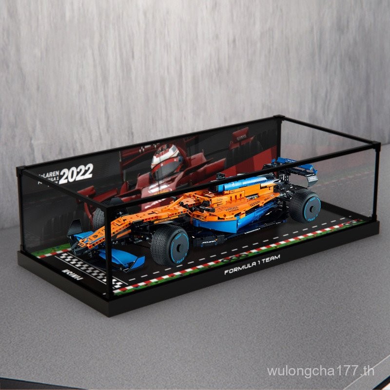 ตู้โชว์ลายไม้เหมาะสำหรับรถแข่ง LEGO 42141 F1 ฝาครอบกันฝุ่นกรอบโลหะผสม McLaren