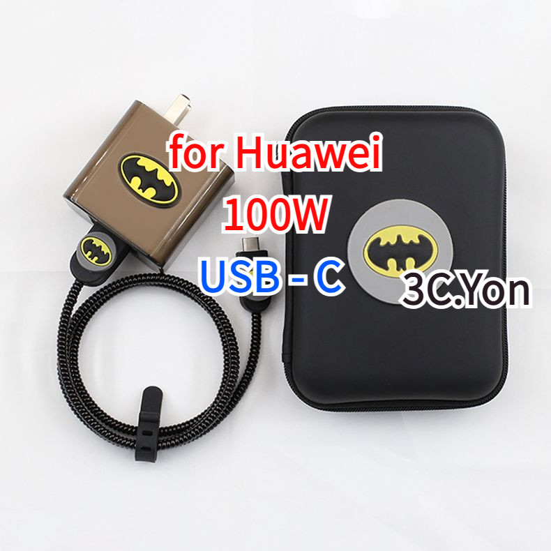 Huawei 100W Charger Protector USB to Type C Cable Winder สําหรับ Nova 13 Pro 12 Ultra 11 10 Matepad Pro Honor 300 Magic 7 พร้อมถุงเก็บ Soft Case การ์ตูนสไตล์ป้องกันสายเคเบิล Slee – โปรปัง