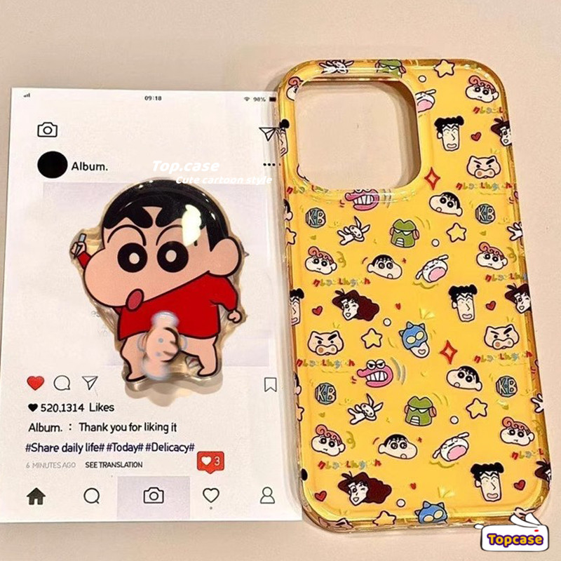 สําหรับRealme C75 C67 C65 C63 C55 C53 C51 C35 C33 C25Y C21Y C25 C20 C11 2020 8i 5s 5i 6iหมายเหตุ50 Narzo 50A 50i Primeตลกหมุนเคสโทรศัพท์นุ่มCrayon Bracketเคสโทรศัพท์