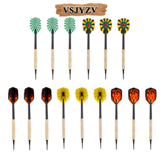 [vsjyzv] ชุด 15 ลูกดอกปลายอ่อนทนทานแบบมืออาชีพถังทองเหลืองเท…