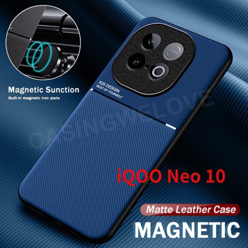 สําหรับ Vivo IQOO Neo 10 Neo10 iQOONeo10 IQOO Z10 Turbo Pro 5G 2025 หนังเนื้อปลอกผู้ถือรถกันกระแทกเคสโทรศัพท์ป้องกันปกหลัง