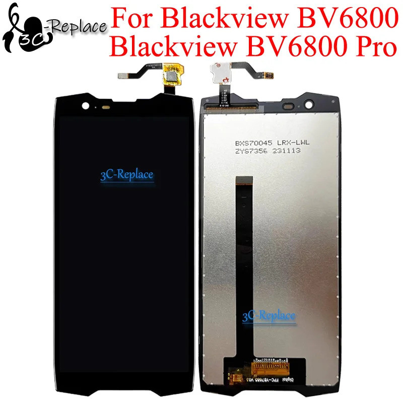 สีดํา 5.7 นิ้วสําหรับ Blackview BV6800 Blackview BV6800 Pro LCD DIsplay หน้าจอสัมผัสแผง Digitizer เป