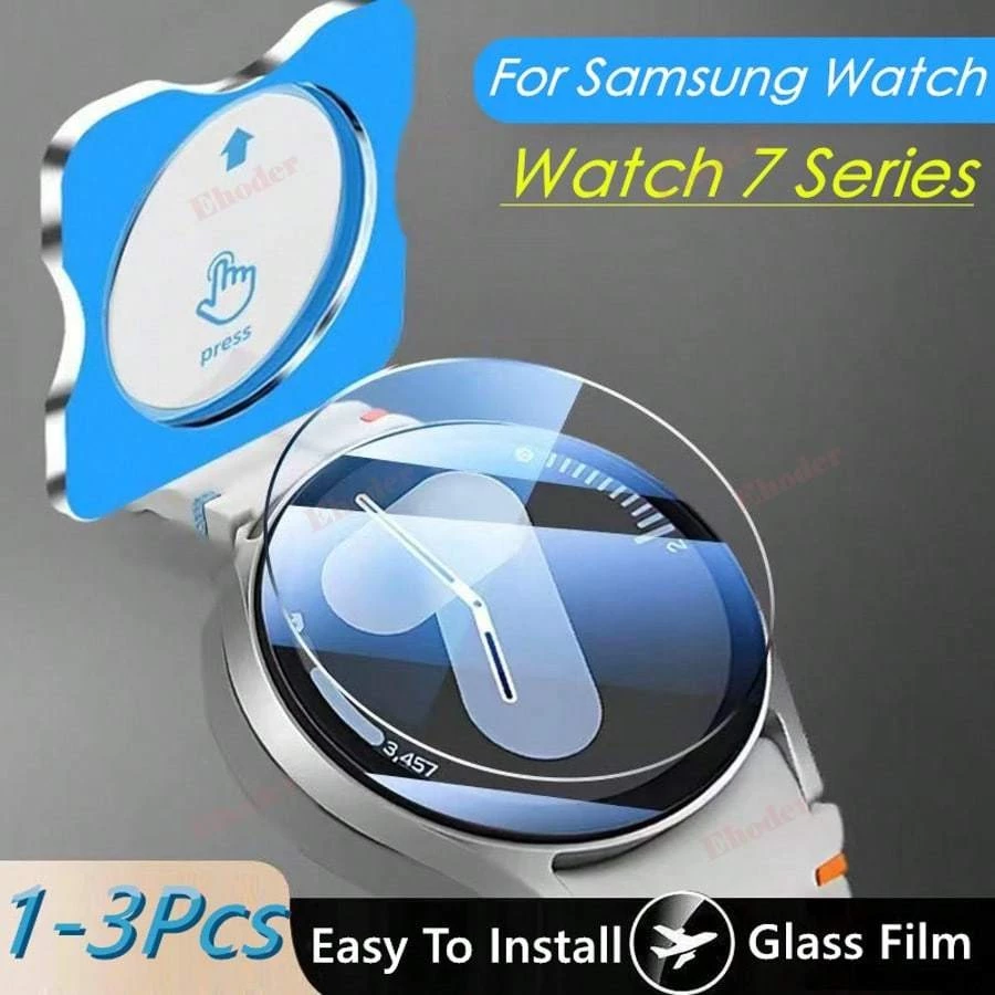 1-3 ชิ้นติดตั้งง่ายป้องกันหน้าจอสําหรับ Samsung Galaxy Watch 9 8 7 6 5 4 Watch9 คลาสสิก 40 มม.44 มม.กระจกนิรภัยสําหรับ Samsung Watch5 5Pro ฟิล์มป้องกันสําหรับ Watch7Ultra 47 มม.