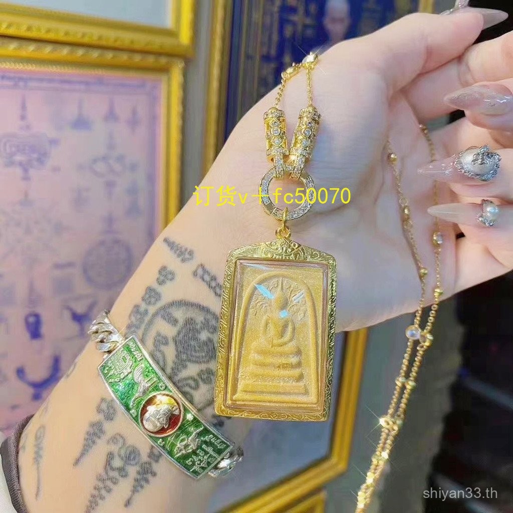 สร้อยคอคริสตัลพระพุทธเจ้าที่ไม่ซีดจาง สร้อยคอระดับสูง สร้อยคอทังกา ห้อยเชือก ชุบเงิน 925 ใหม่ ต้นฉบั
