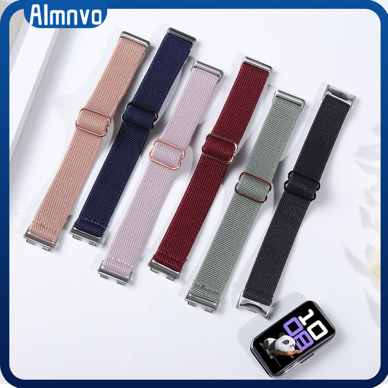 สายไนลอนยืดหยุ่น for สมาร์ทว็อช Huawei Band 10 9 8 NFC กีฬาระบายอากาศสายคล้องปรับได้ for Huawei Band 10 9 8