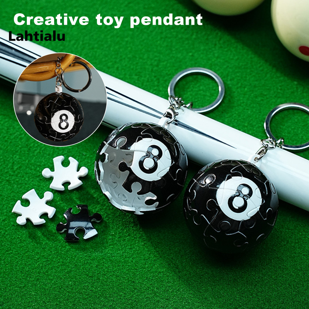 Lahtialu Ball ปริศนาพวงกุญแจ 3d Ball พวงกุญแจ 8 Ball พวงกุญแจปริศนาความเครียดบรรเทาของเล่น Diy กระเป