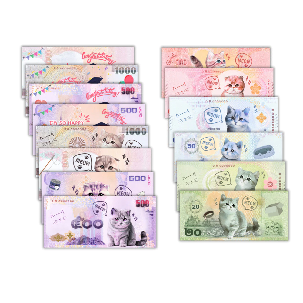 แบงค์กาโม่ ธนบัตรปลอม ลายน่ารักสำหรับเด็ก งานปัจฉิม พร็อพการแสดง บรรจุแพ็ค 20/50/100 ใบ thumbnail 3