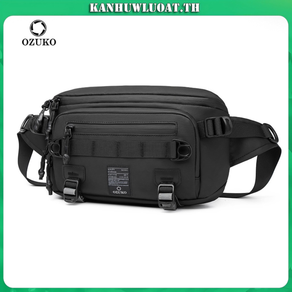Ozuko ใหม่ แฟชั่น กันน้ํา ผู้ชาย กระเป๋าคาดเอว กีฬากลางแจ้ง กระเป๋าคาดอก