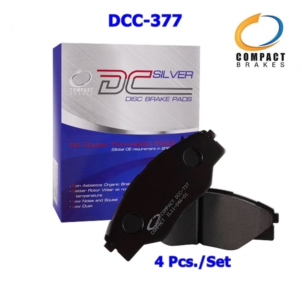 ผ้าเบรคหน้า HONDA CITY ZX, JAZZ iDSI ปี 2003-07, CITY iDSI, E V-TEC ปี 2002-07, CIVIC Lxi,Exi ปี 93-96 COMPACT DCC-377