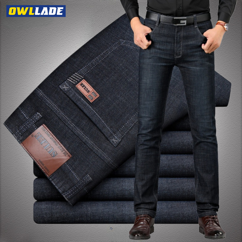 OWLLADE กางเกงยีนส์ผู้ชายตรงตัดผ้าฝ้ายยืด Retro Classic Denim แฟชั่นสบาย TH-8853/28-40 C03 2T