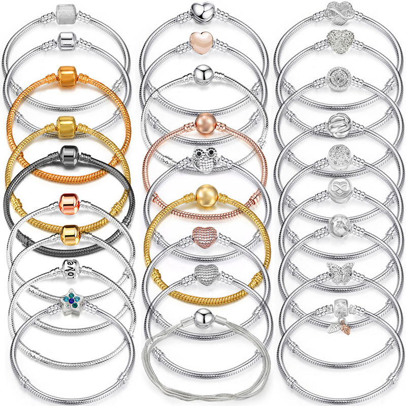 สร้อยข้อมือ Pandora Basic Chain เพศหญิง กะทัดรัดด้วยคราวน์ไซรัม แบบคลาสสิกและขายดี