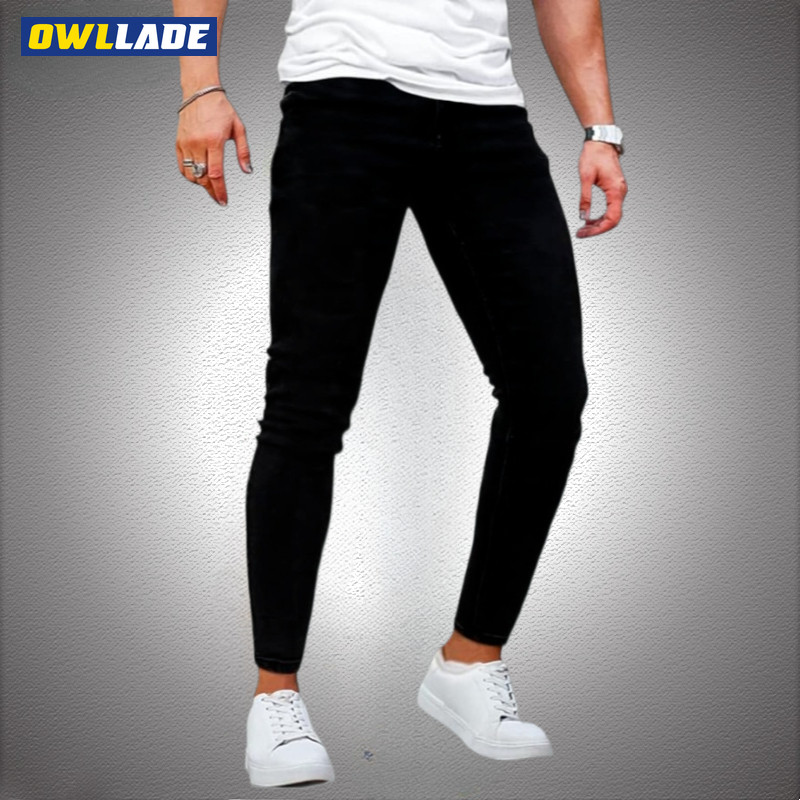 OWLLADE Skinny Jeans Men สีดํายืด 806 C03 2T