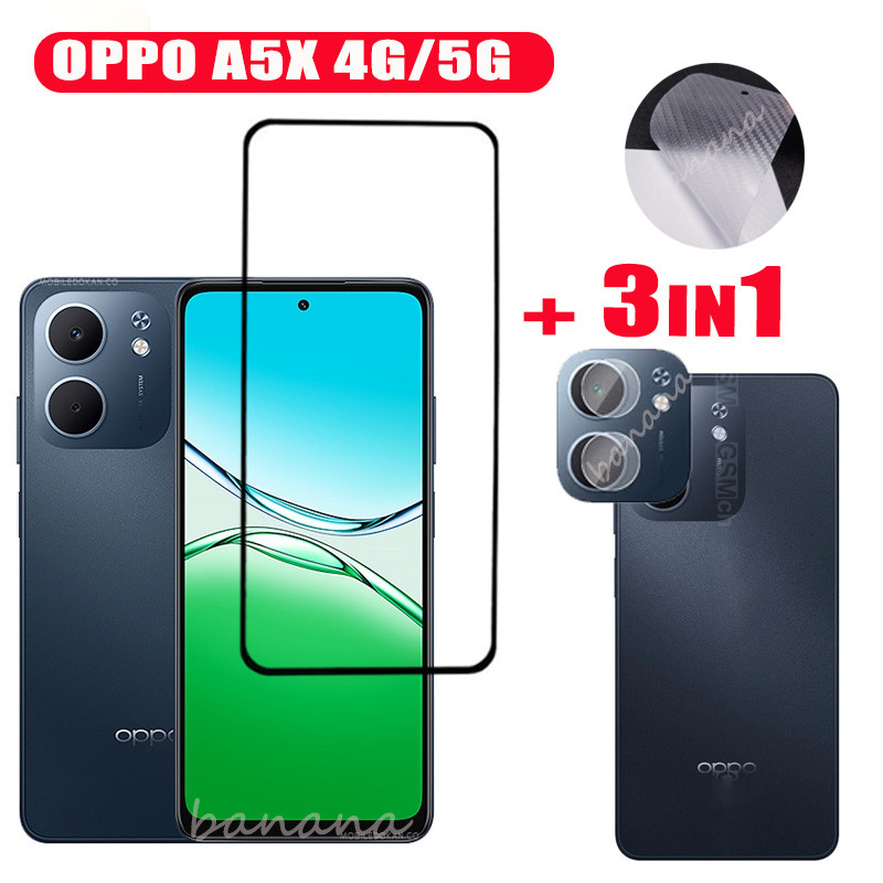 สําหรับ OPPO A5X 4G A5X 5Gกระจกนิรภัยป้องกันหน้าจอOPPO A5 Pro A3 Pro A3Xกล้องเลนส์ฟิล์ม + ฟิล์มด้านห