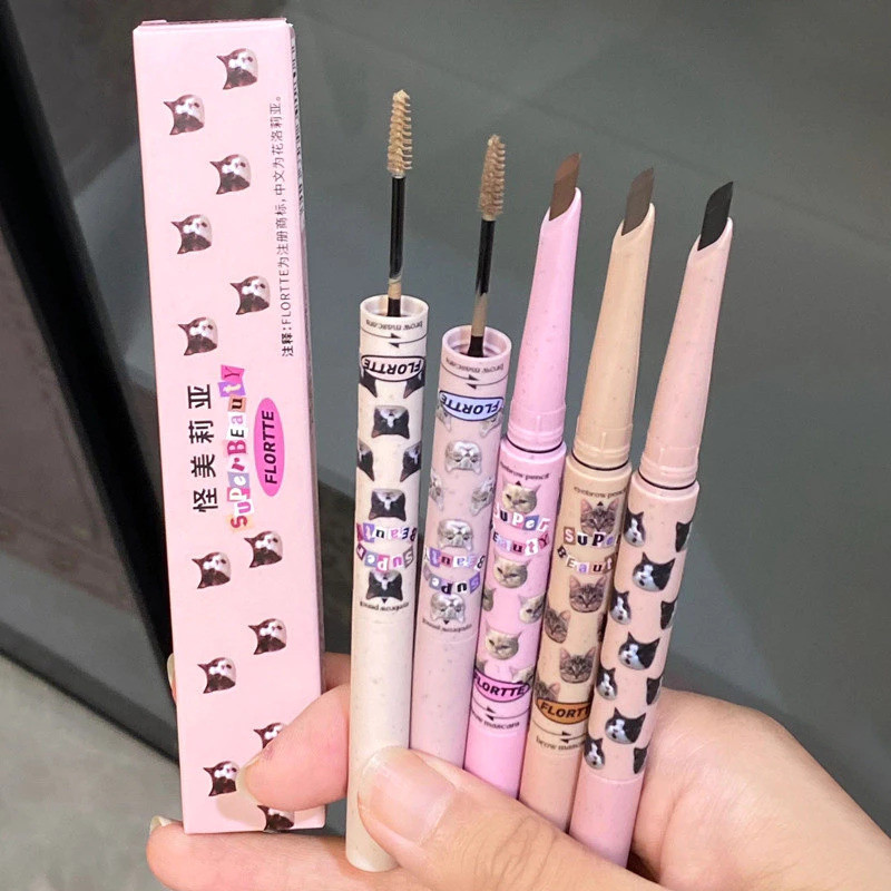 Flortte ดินสอเขียนคิ้ว Double-Headed Blade ดินสอเขียนคิ้ว Eyebrow Dyeing Paste Two-In-One ยาวนานกันน้ําสีไม่ Decolorization ดินสอเขียนคิ้ว ราคา ถูกที่สุด ดีลบีเคเค แกลเลอรีภาพที่ 3